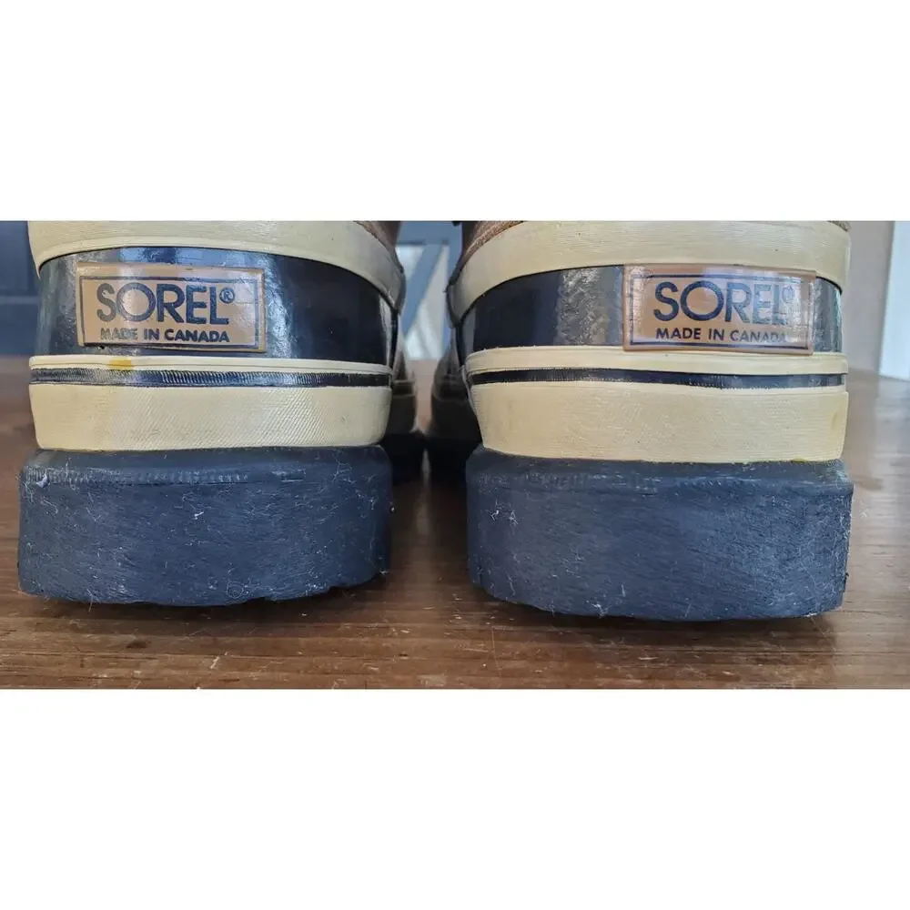 Vintage Sorel Caribou Boots Women Size 7 Made in Canada Leather Wool Lined Winte